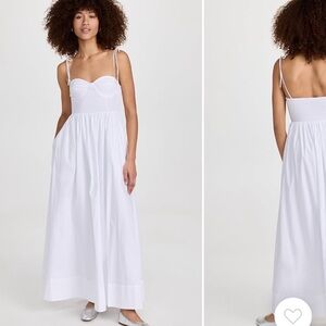 STAUD LANDRY DRESS NWT, WHITE SIZE LARGE
